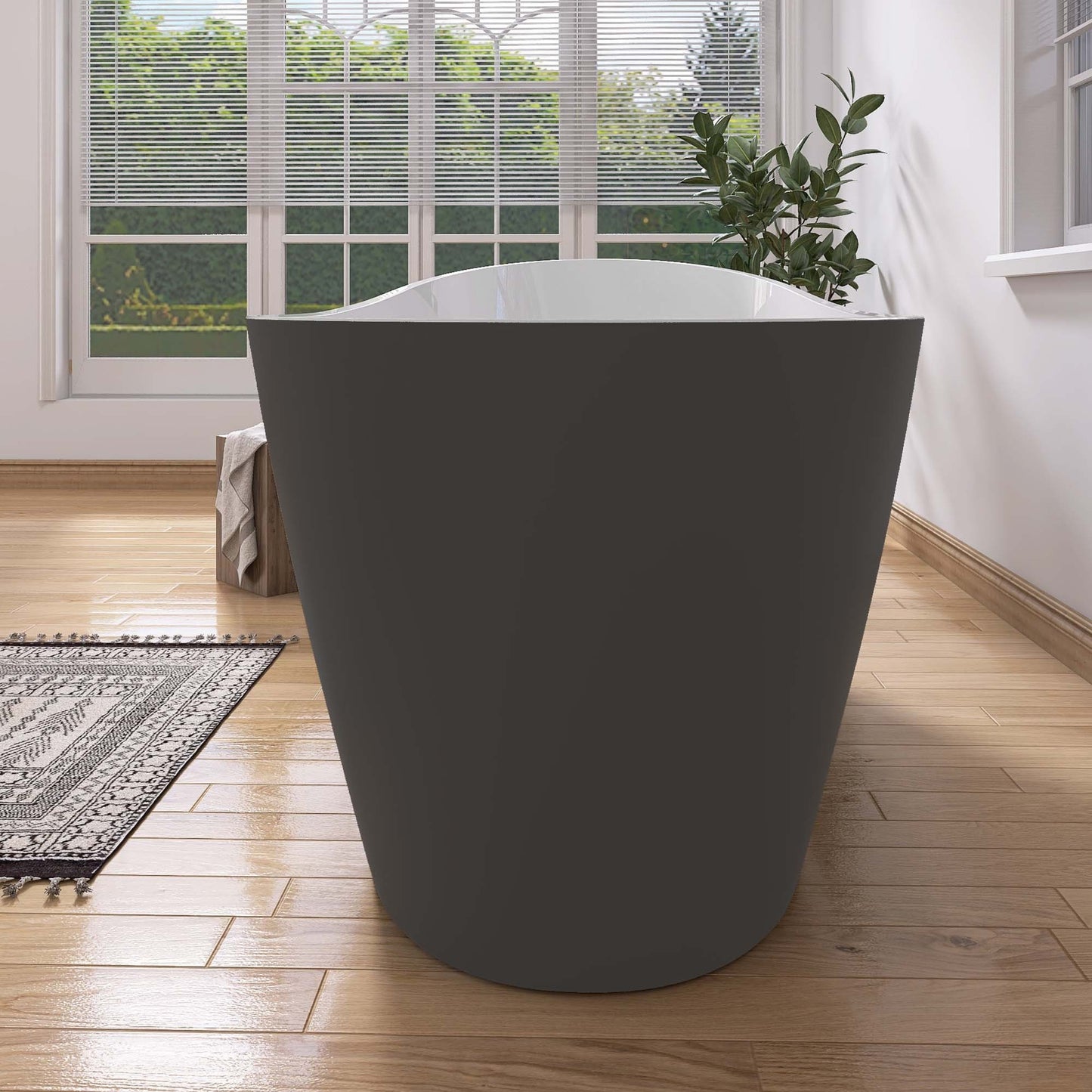 Nest 59" Acrylic Freestanding  Soaking Bathtub - White+Gray