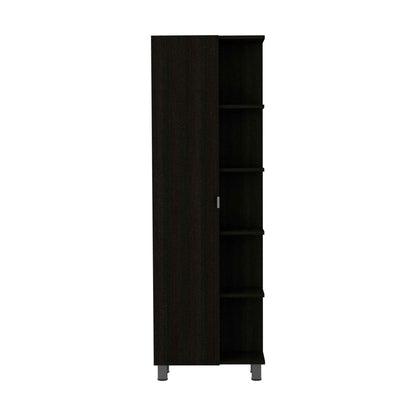 Portland 5-Shelf Tall Cabinet - Black