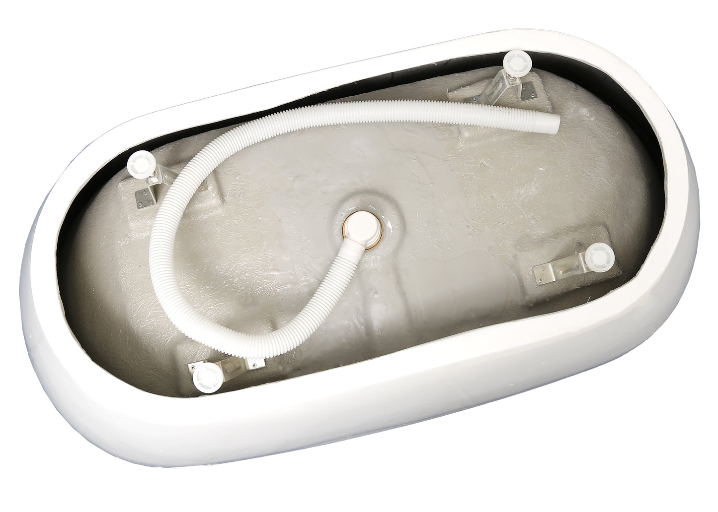 Freya Acrylic Alcove Freestanding Soaking Bathtub - White