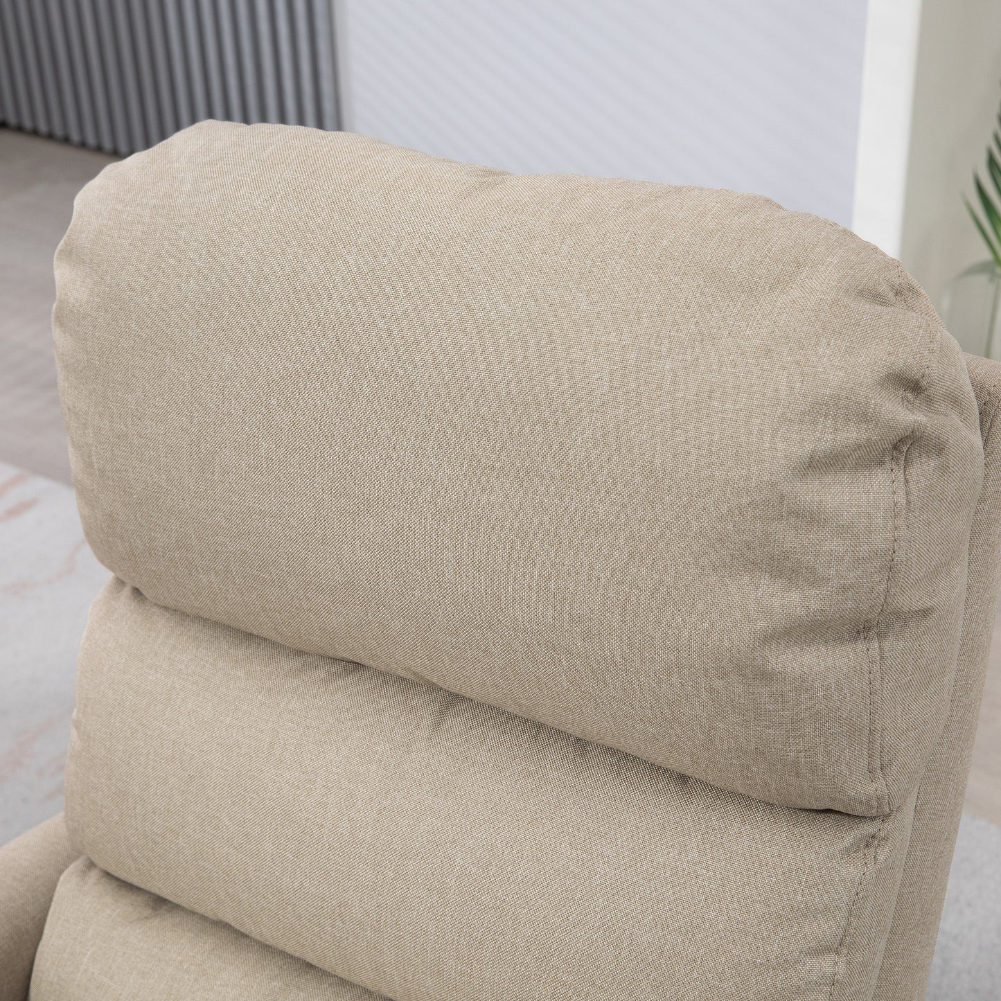 Moss Fabric Power Lift Recliner Chair - Beige