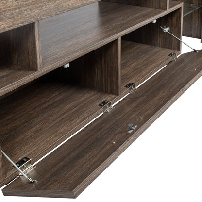 Nova 65 inches TV Stand with LED Lights - Brown