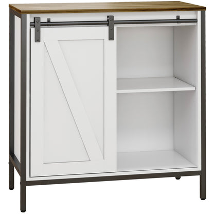 Belle Farmhouse Sideboard Buffet Cabinet - Brown+White