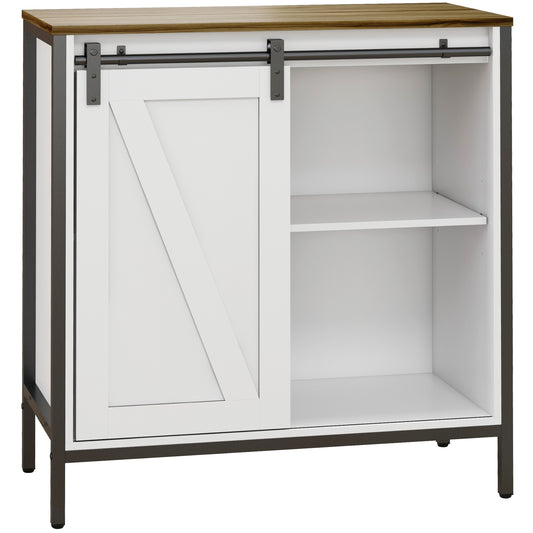Belle Farmhouse Sideboard Buffet Cabinet - Brown+White