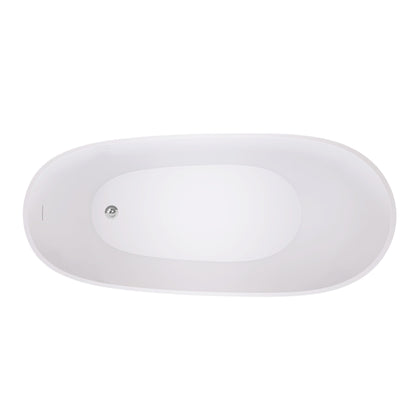 Cavi 67" Acrylic Freestanding Soaking Bathtub  - Gloss White