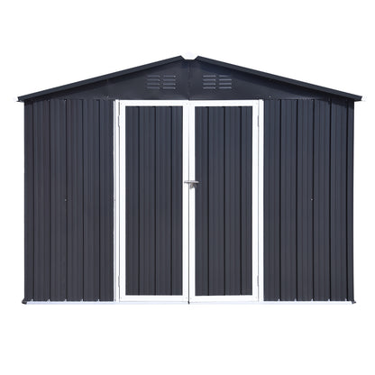 Homer 10 X 8 ft Metal Garden Sheds Outdoor Storage - Dark Gray