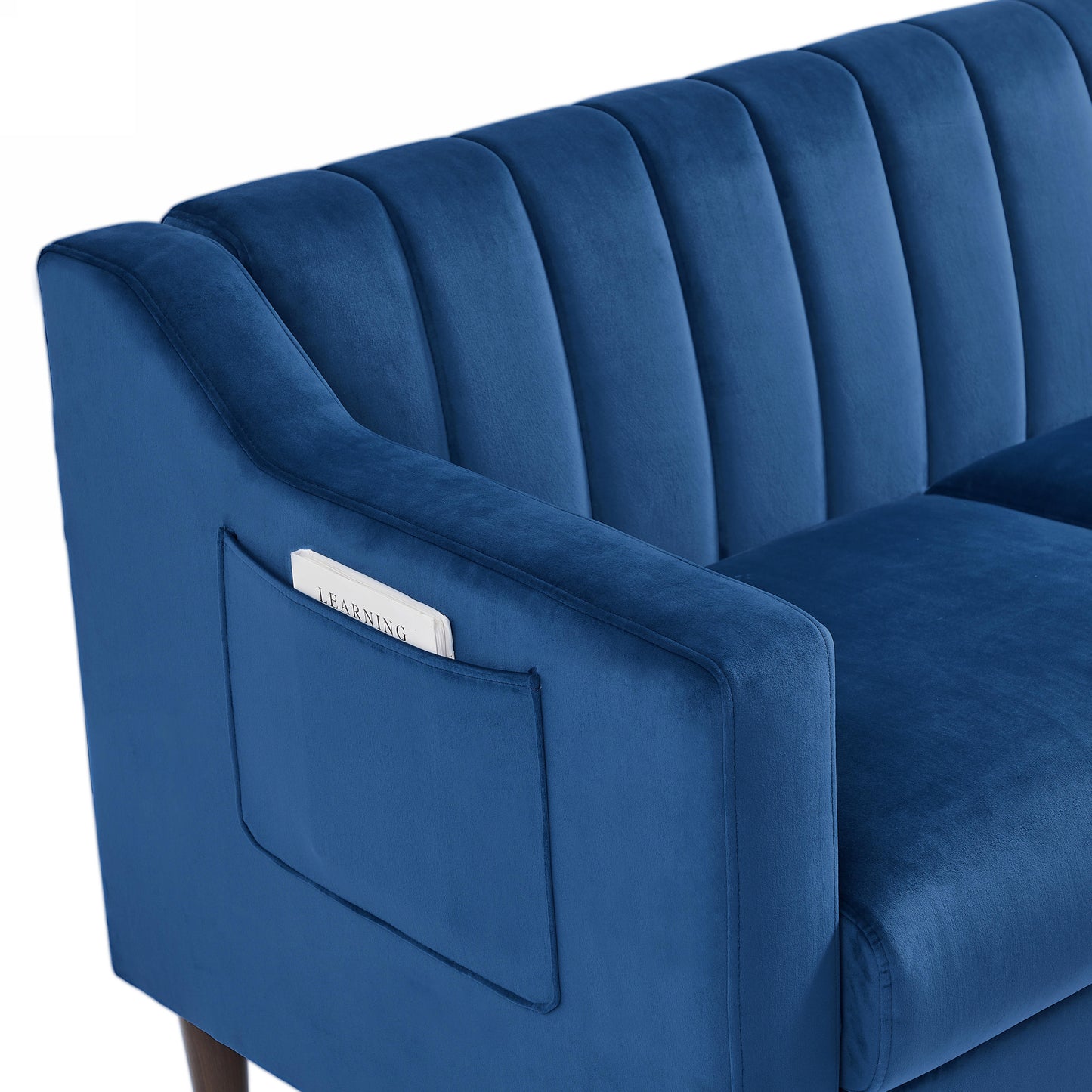 Jericho Convertible Velvet Sofa Bed - Blue