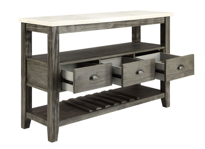Merel Server in White Marble & Gray Oak