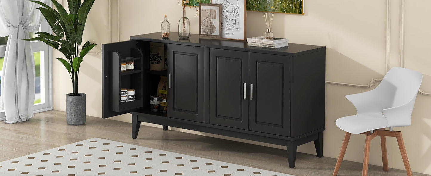 Sonia 4-Door Sideboard Buffet - Black