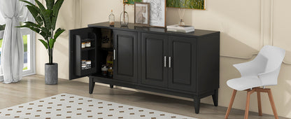 Sonia 4-Door Sideboard Buffet - Black