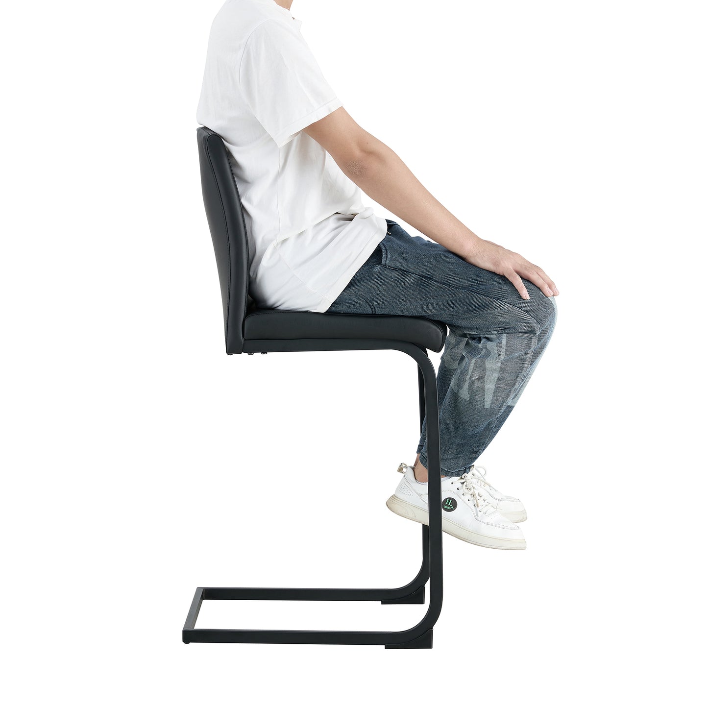 Regal PU Chair Barstool - Black Set of 2