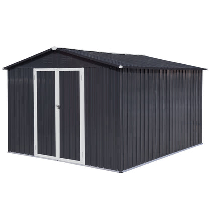 Homer 10 X 8 ft Metal Garden Sheds Outdoor Storage - Dark Gray