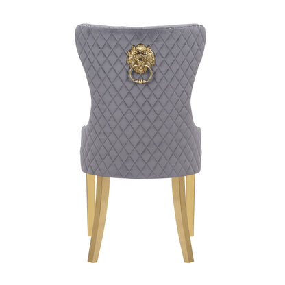 Newton Dining Velvet Chair (Set of 2) - Dark Gray