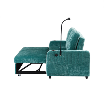 Rita Loveseat Pull-out Sofa Bed with Adjustable Backrest - Teal