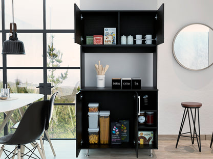Bayshore 3-Shelf Pantry Cabinet - Black
