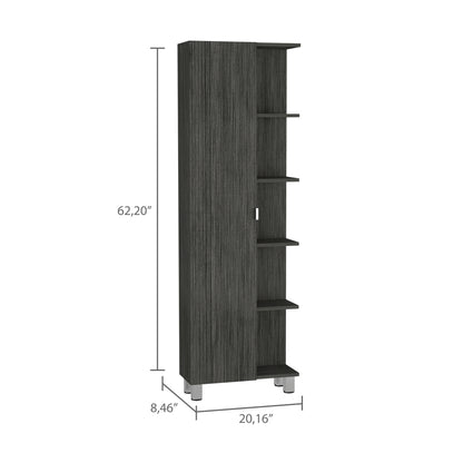 Portland 5-Shelf Linen Cabinet - Gray