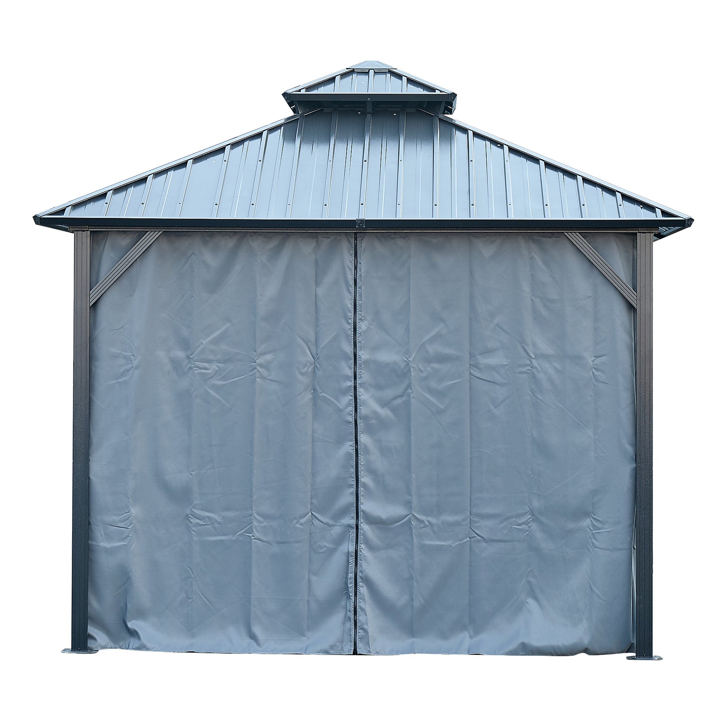 Afix 12 X 12 ft  Permanent Hardtop Gazebo Canopy - Black