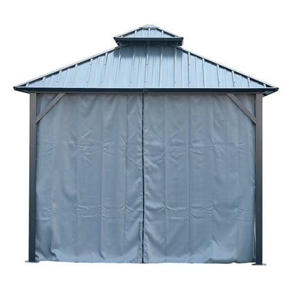 Afix 12 X 12 ft  Permanent Hardtop Gazebo Canopy - Black