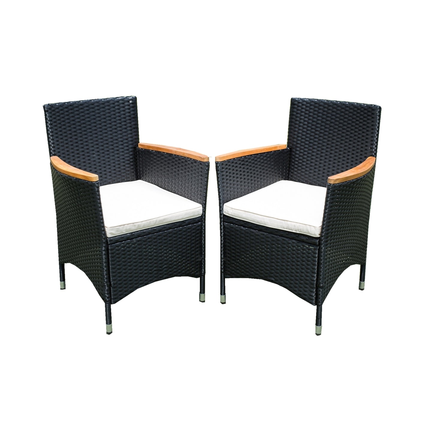 Shavon 7 Pc Outdoor Patio Wicker Dining Sett - Black