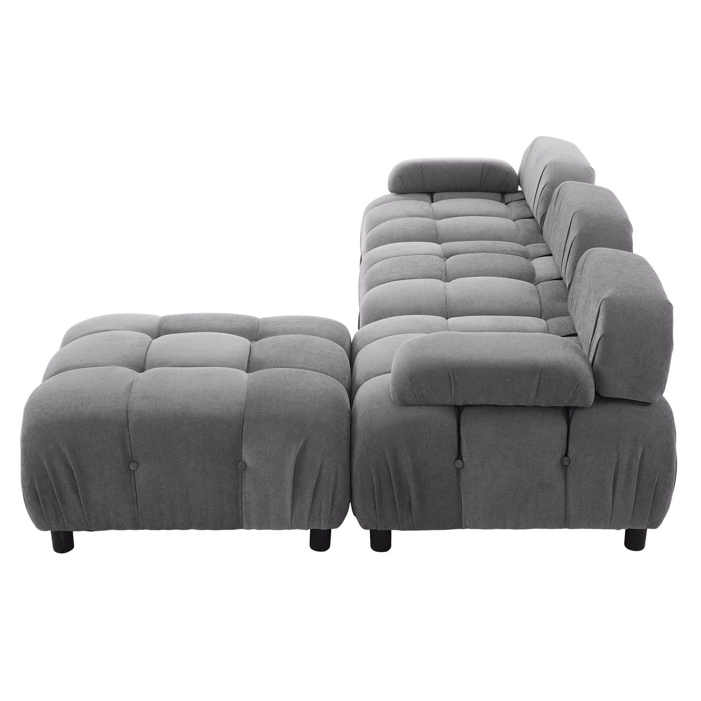Moby Modular Convertible Sectional Sofa - Gray