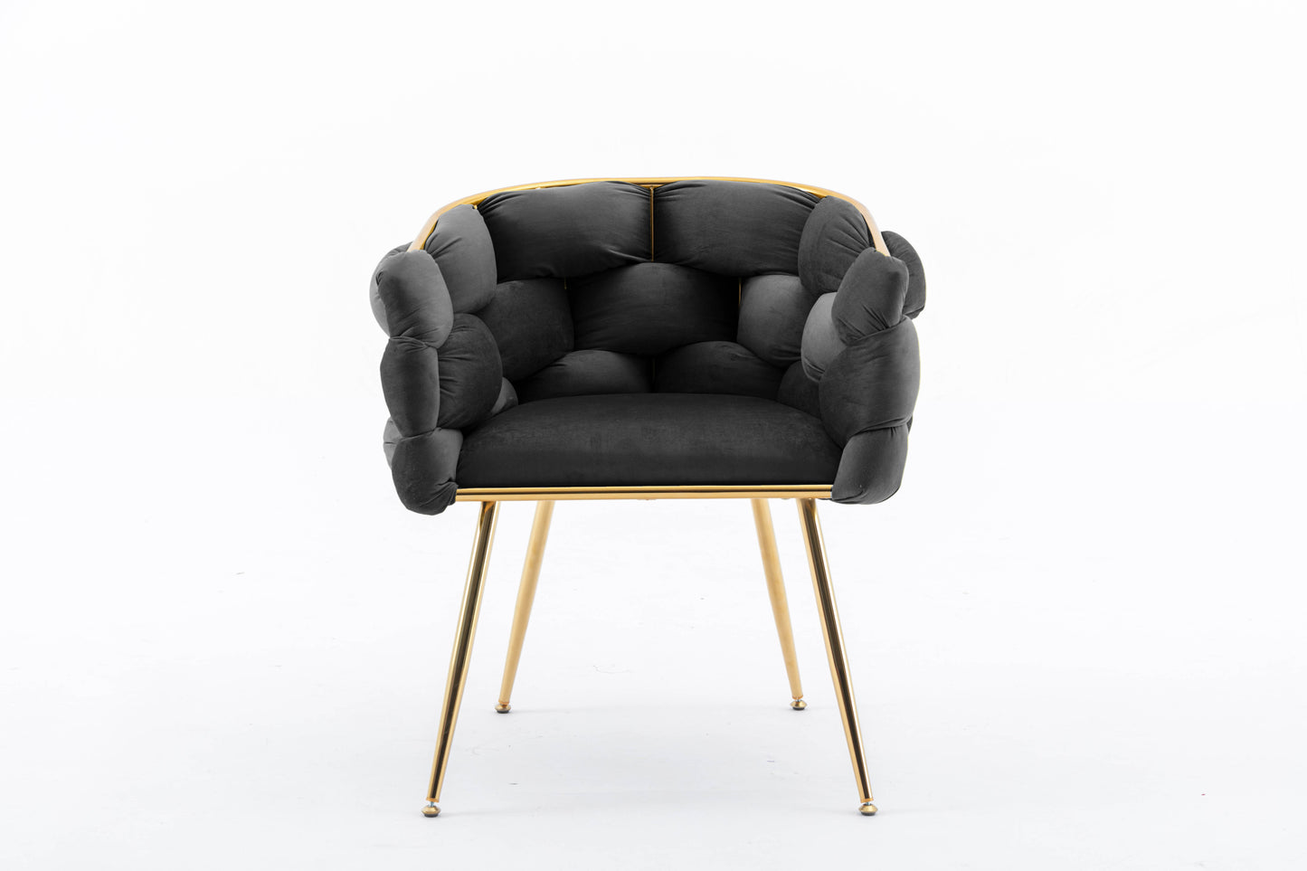 Luna Luxury Modern Velvet Chair - Black