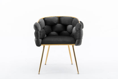 Luna Luxury Modern Velvet Chair - Black