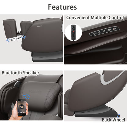 Soothe Sculpt Full Body Airbag Massage Recliner with Bluetooth Speaker - Black