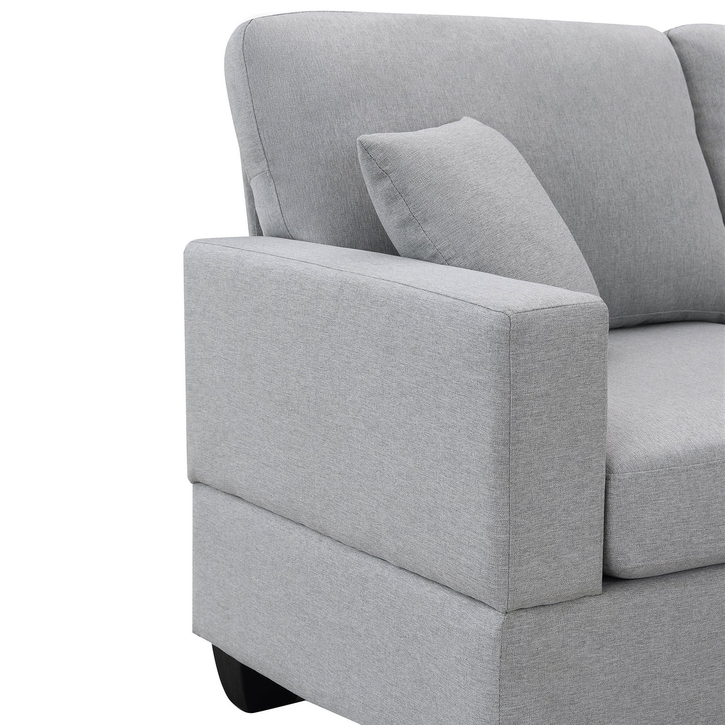 Aria 5-Seat Modular Sectional Set with Convertible Ottoman - Gray