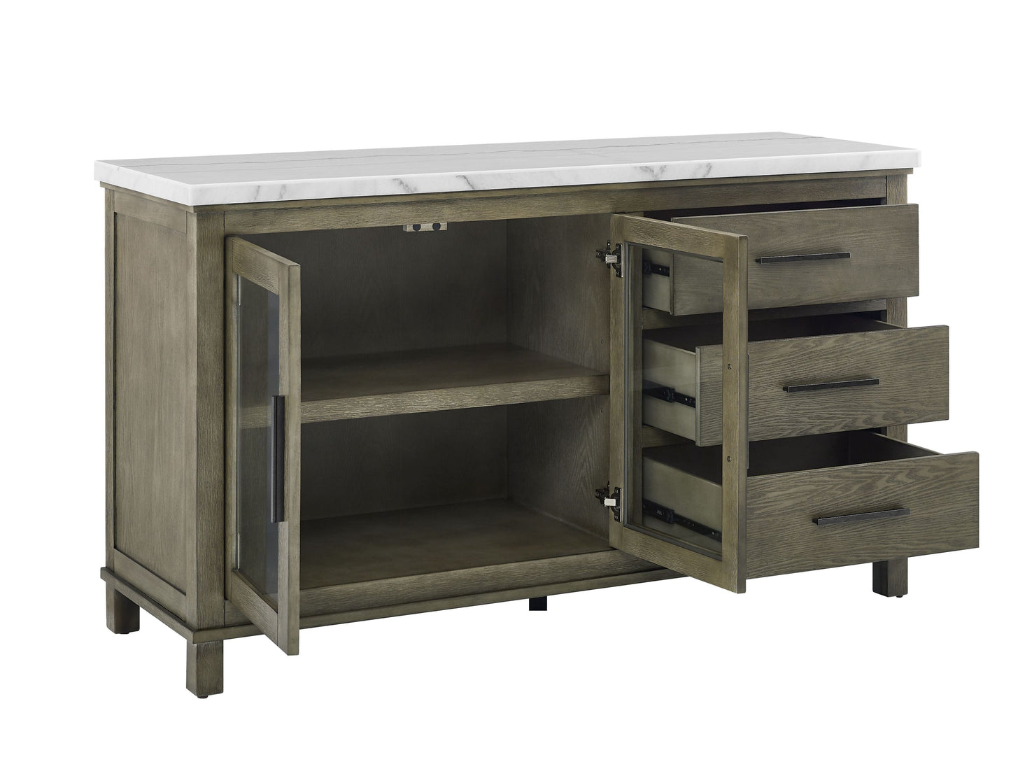 Grayson White Marble Top Server