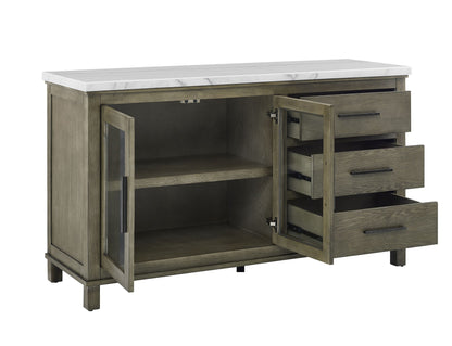 Grayson White Marble Top Server