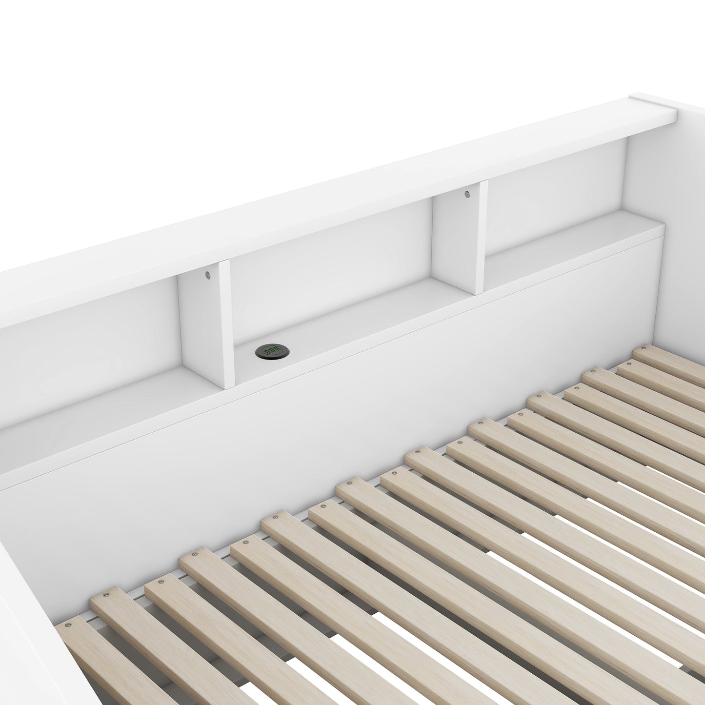 Zion Twin to King Size Daybed  with Storage Bookcases - White