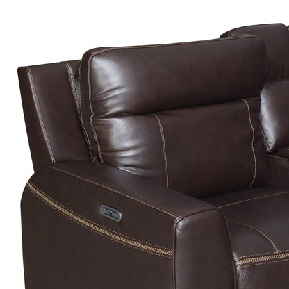 Anthony  Dual Power Leather Sectional Sofa