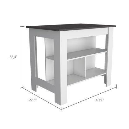 Prep Pro Center Kitchen Island  - White / Onyx