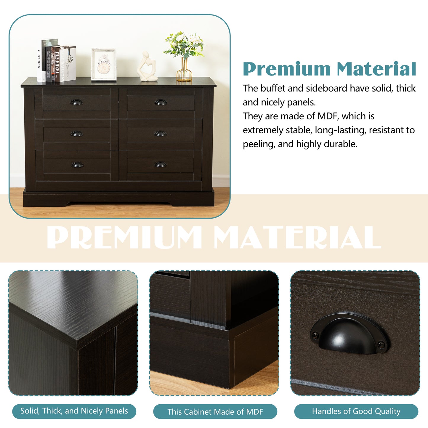 Knott Sideboard Cabinet - Dark Gray