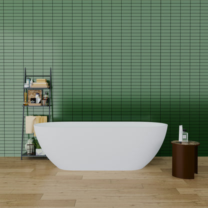 Era 69" Solid Surface Freestanding Bathtub - White