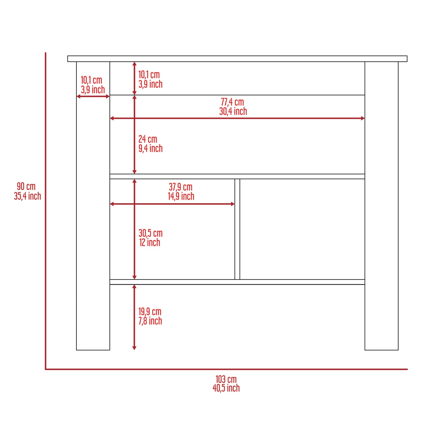 Prep Pro Center Kitchen Island  - White / Onyx