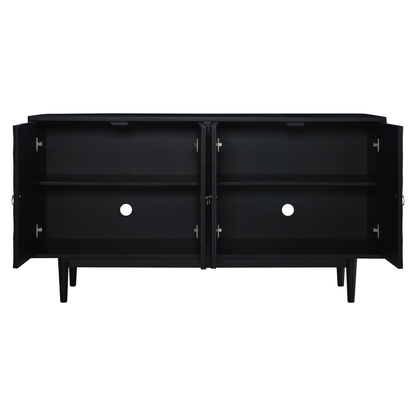 Celeste Convex Pattern Doors Sideboard Buffet - Black