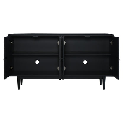 Celeste Convex Pattern Doors Sideboard Buffet - Black