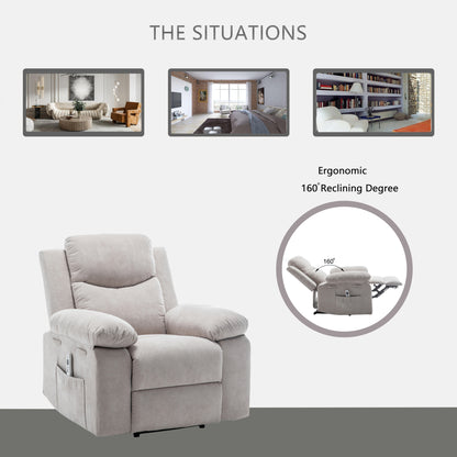 Aether Power Recliner Chair with Adjustable Massage Function - Beige