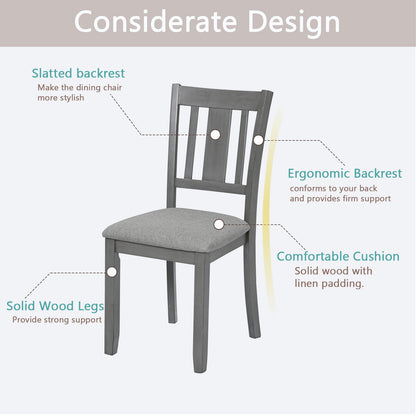 Payton Dining Chairs with Padded Seat (Set of 4) - Gray