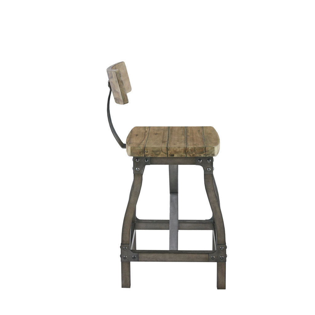 Lancaster Counter Stool with Back Rest - Oak