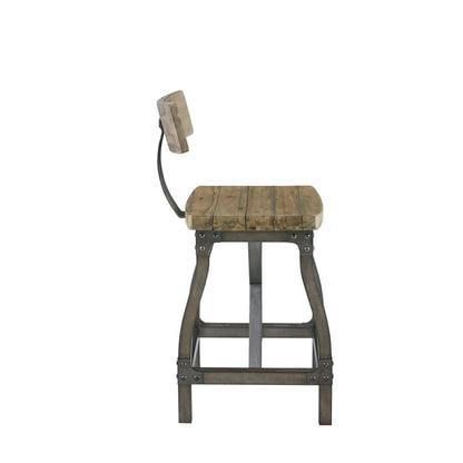 Lancaster Counter Stool with Back Rest - Oak