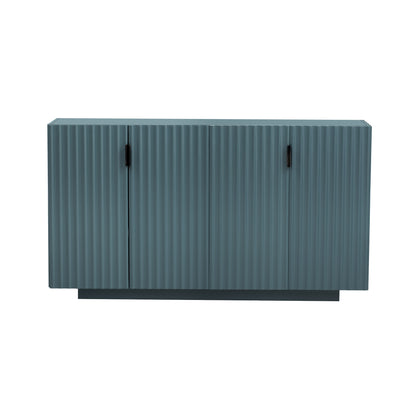 Lyons 4 Wavy Doors Ample Storage Space Sideboar - Teal