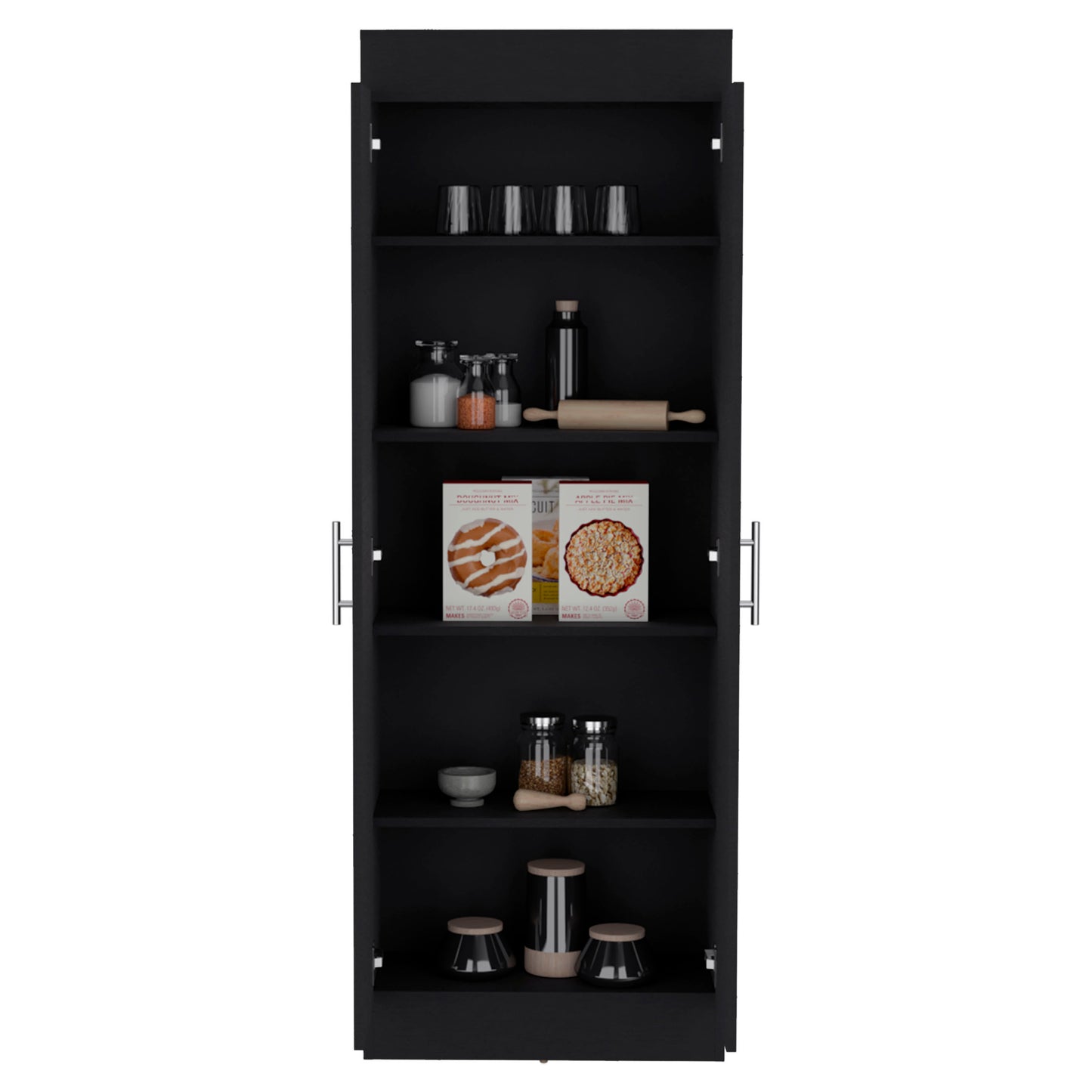Nepal 2-Door Pantry Cabinet - Black