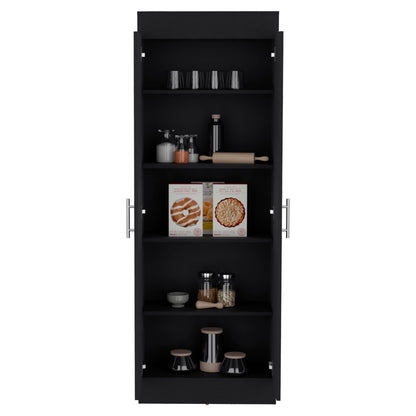 Nepal 2-Door Pantry Cabinet - Black
