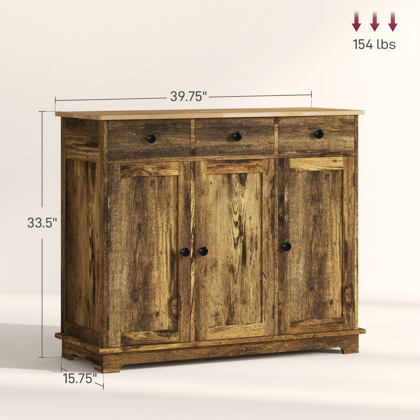 Moso Sideboard Buffet - Rustic Brown