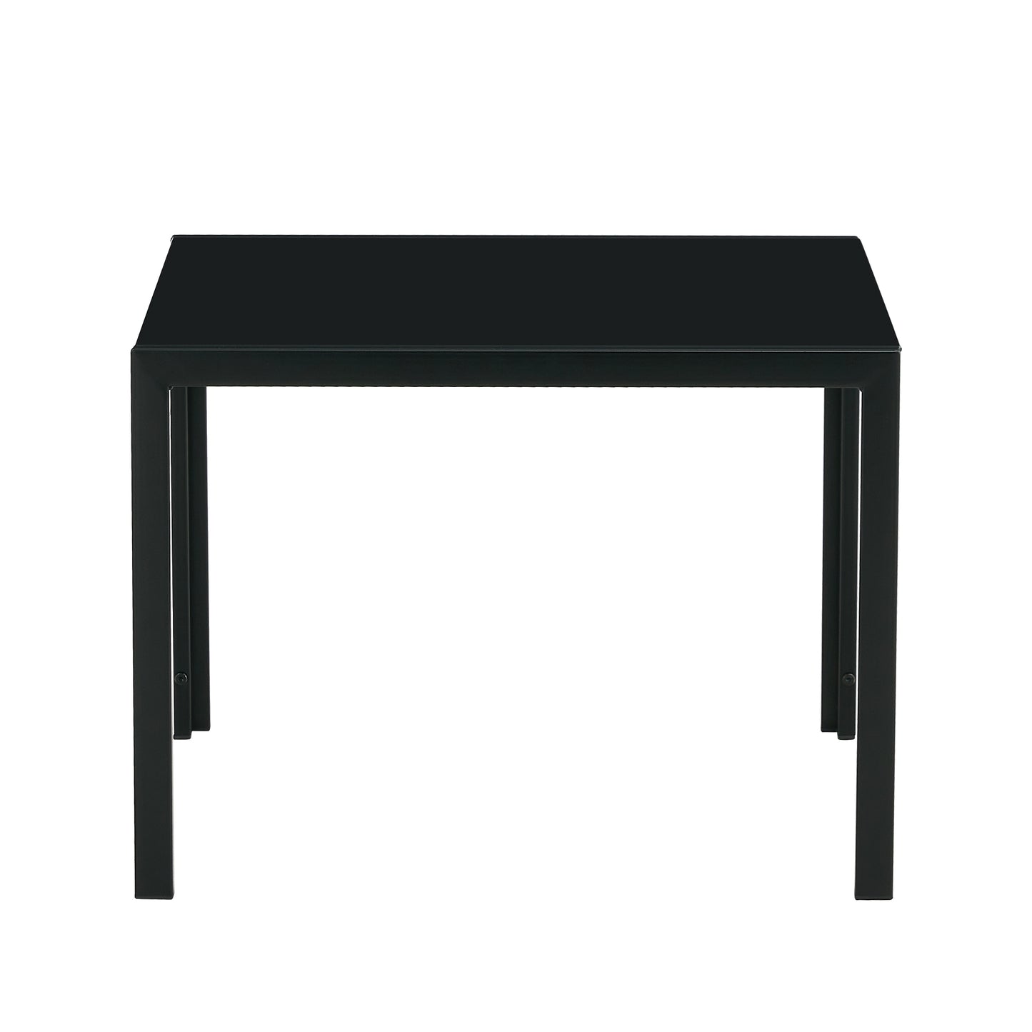Glass Square Coffee Table Set of 2 - Black
