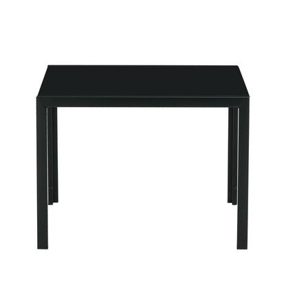 Glass Square Coffee Table Set of 2 - Black