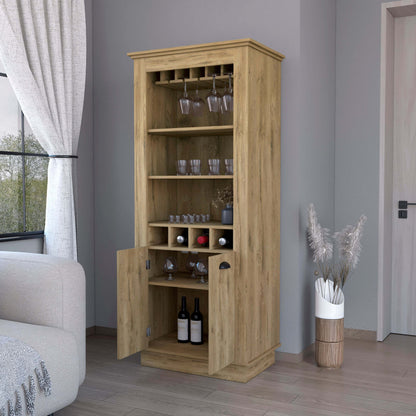 Tyler 4-Built In Wine Rack Bar Cabinet - Macadamia