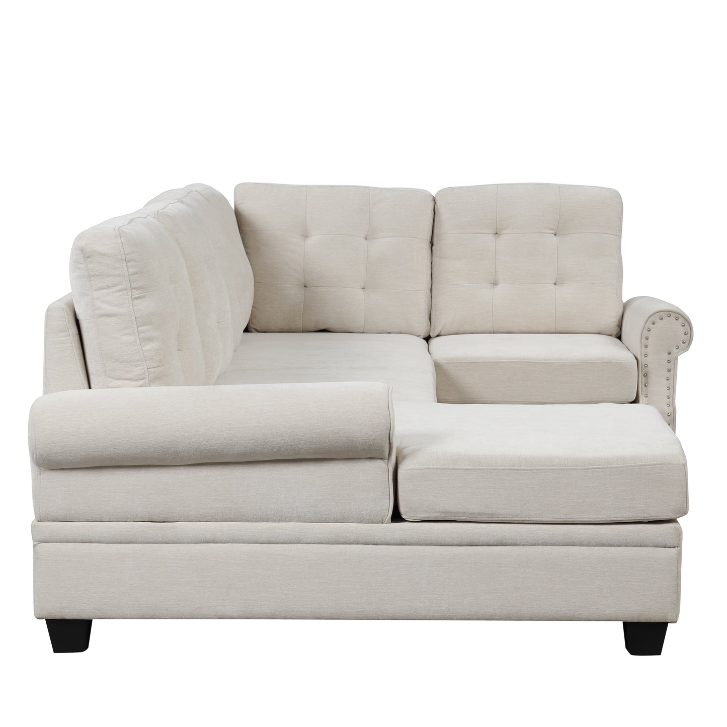 Aisha Modern U-Shaped Corner Sectional Sofa - Beige