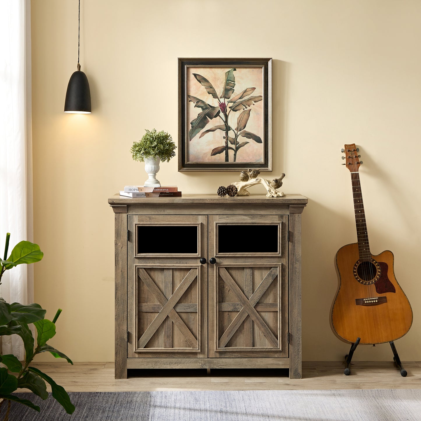 Rosa II Farmhouse Sideboard Buffet - Gray Wash